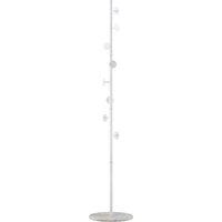 HOMCOM Coat Rack, Free Standing Hall Tree with 8 Round Disc Hooks, Steel Entryway Stand with Marble Base for Clothes, Hats, Purses, White Aosom UK