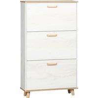 HOMCOM Slim Shoe Storage Cabinet, Narrow Shoe Organizer with 3 Flip Drawers, Adjustable Shelves, for 12 Pairs - Cream White Aosom UK