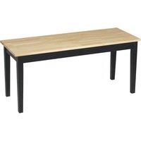HOMCOM Wood Bench 2 Seater Solid Wooden Bench in Garden, Kitchen, Living Dining Room, Natural Wood Effect, White Aosom UK