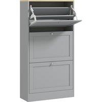 HOMCOM Modern Compact Three-Drawer Shoe Storage Cabinet - Grey