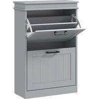 HOMCOM Two-Drawer Minimalistic Shoe Storage Cabinet, for 10 Shoes, Grey