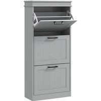 HOMCOM Three-Drawer Minimalistic Shoe Cabinet - Grey
