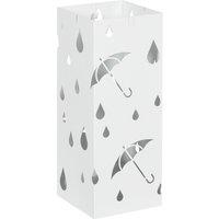 HOMCOM Six-Umbrella Steel Holder Stand - White Aosom UK