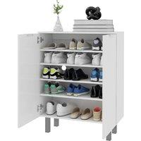 HOMCOM Narrow Shoe Storage Cabinet with Soft-Close Hinges and Adjustable Shelves for 15-20 Pairs of Shoes, High Gloss Aosom UK