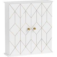 HOMCOM Bathroom Cabinet Wall Mounted, Bathroom Wall Cabinet Medicine Cabinet with 2 Doors, Adjustable Shelf, White