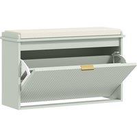 HOMCOM Elegant Eight Shoe Bench, with Top Seat - Green