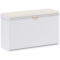 HOMCOM Elegant Eight Shoe Bench, with Top Seat - White