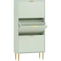 HOMCOM Elegant Three-Drawer Shoe Cabinet - Light Green