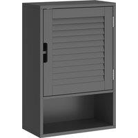 HOMCOM Bathroom Cabinet, Wall Mounted Storage Cabinet with Adjustable Shelves, 40 x 20 x 60 cm, Black