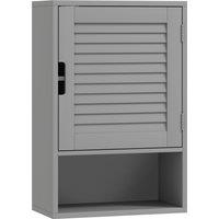 HOMCOM Bathroom Cabinet, Wall Mounted Storage Cabinet with Adjustable Shelves, 40 x 20 x 60 cm, Grey