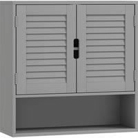 HOMCOM Bathroom Cabinet, Wall Mounted Storage Cabinet with Adjustable Shelves, 60 x 20 x 60 cm, Grey