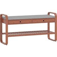 HOMCOM Shoe Bench with 2 Drawers Cushioned Seat Shoe Storage Bench for Hallway 105 cm Dark Brown and Grey
