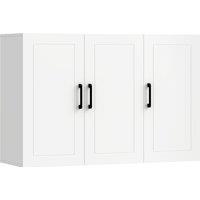 HOMCOM Bathroom Wall Cabinet, Wall Mounted Bathroom Cabinet, Over the Toilet Space Saver with Adjustable Shelves, White