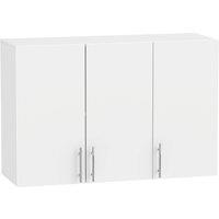 HOMCOM Bathroom Wall Cabinet, Wall-Mounted Bathroom Storage Cabinet with 3 Doors, Adjustable Shelf for Kitchen, White