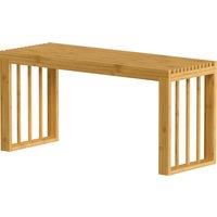 HOMCOM 90 cm Bamboo Shoe Bench Backless Hallway Bench Seat, Wood Indoor Decor for Entryway, Natural