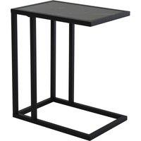 HOMCOM Space-Saving C Shape Side Table, Marble-Effect Top with Metal Frame, Home Furniture for Bedroom Living Room, Black/White Aosom UK