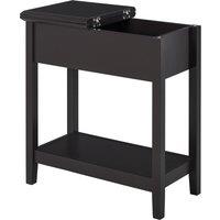 HOMCOM End Table, Narrow Side Table with Flip Top , Shelf, Dark Coffee