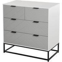 HOMCOM Freestanding Chest of Drawers with Metal Handles, Bedroom & Living Room Dresser, Storage Solution Aosom UK