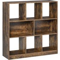 HOMCOM Rustic Bookcase: 3-Tier Storage Shelf Display Rack for Home Office, Living Room, Playroom Aosom UK