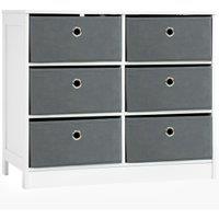 HOMCOM Bedroom Dresser: 6 Fabric Drawers for Living Room & Hallway Storage, White & Grey Aosom UK