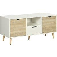 HOMCOM TV Stand Cabinet for TVs up to 50 Inch, Entertainment Center with Storage Drawer for Living Room and Bedroom, Natural Aosom UK