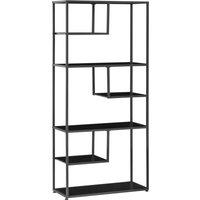 HOMCOM Industrial Accent Display Rack 7 Tier Bookcase, Display Rack for Living Room, Office, Bedroom, Black