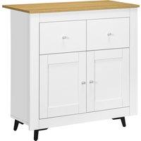 HOMCOM Sideboard Cabinet, Modern Kitchen Cupboard with Double Doors and Drawers for Dining Room, Living Room and Entryway, White Aosom UK