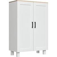 HOMCOM Nordic Sideboard Storage Cabinet with Adjustable Shelf Coffee Bar Cabinet Two Doors 60 x 30 x 90 cm White