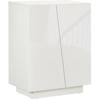 HOMCOM Wooden Freestanding Storage Cabinet for Bedroom, High Gloss Sideboard with Adjustable Shelves, White Aosom UK