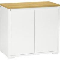HOMCOM Stylish Storage: Kitchen Sideboard Cabinet with Double Doors & Adjustable Shelf, White Entryway Elegance Aosom UK