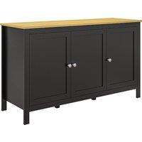 HOMCOM Sideboard, Buffet Cabinet with Doors and Adjustable Shelves for Living Room, Entryway, Black and Natural