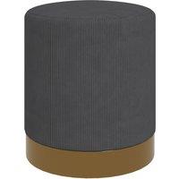 HOMCOM Soft Padded Corduroy Footstool - Charcoal Grey Aosom UK