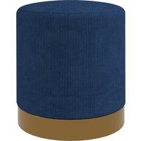 HOMCOM Soft Padded Corduroy Footstool - Dark Blue Aosom UK