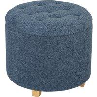 HOMCOM 31.8L Teddy Fleece Storage Ottoman - Blue