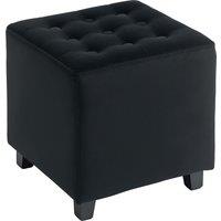 HOMCOM Velvet-Feel Square Ottoman - Grey