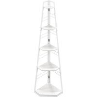 HOMCOM 5-Tier Corner Shelf - White