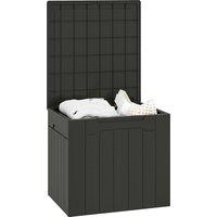 HOMCOM 107 L Plastic Storage Chest with Lid - Charcoal Grey