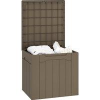 HOMCOM 107 L Plastic Storage Chest with Lid - Dark Brown