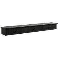 HOMCOM Shelf Wall-Mounted Storage Shelf Shelving Unit MDF 93 x 15 x 10 cm Entryway Kitchen Living Room, Black