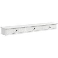 HOMCOM Shelf Wall-Mounted Storage Shelf Shelving Unit MDF 93 x 15 x 10 cm Entryway Kitchen Living Room, White