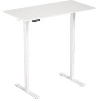 HOMCOM Standing Desk Memory Control Height Adjustable Desk 2 Cable Holes LED Display Sit Stand Desk White