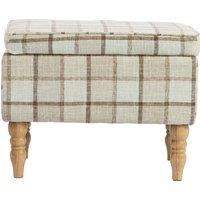 HOMCOM Linen Fabric Upholstered Footstool, Rectangular Storage Stool with Removable Top, Padded Seat and Hidden Space, Brown