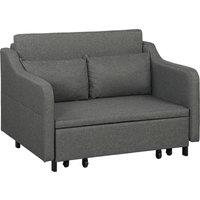 HOMCOM Two-Seater Pull-Out Sofa Bed - Grey