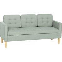 HOMCOM 3 Seater Sofa, 169cm Couch with Hidden Storage, Wood Legs, Light Grey