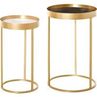 HOMCOM Nesting Accent Tables: 2-Piece Set with Gold Frames & Marble-Effect Tops, Living & Bedroom Aosom UK