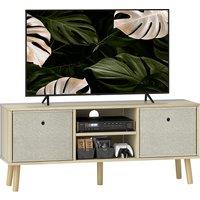 HOMCOM TV Cabinet Stand Unit for TVs up to 50'' with Foldable Drawers, Entertainment Centre for Living Room Natural Aosom UK
