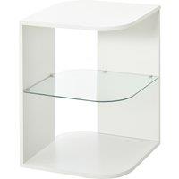 HOMCOM Bedside Cabinet: Sleek Three-Tier Unit with Shelving, Nightstand for Bedroom & Living Spaces, Crisp White Aosom UK