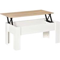 HOMCOM Lift Top Coffee Table with Hidden Storage Compartment, Lift Tabletop Pop-Up Center Table for Living Room Aosom UK