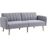 HOMCOM Two-Seater Sofa Bed, with Split Back - Light Grey