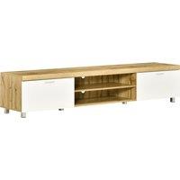 HOMCOM Modern TV Unit, TV Cabinet for TVs up to 90 Inches, Entertainment Center with Drawer Shelf for Living Room, Bedroom, Oak and White